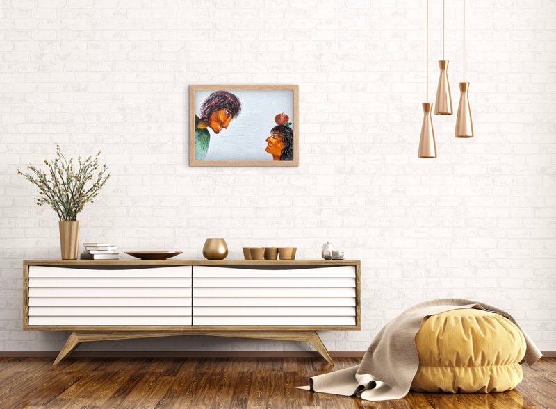 【EllishuaW】壓克力畫作_亞當夏娃 Adam and Eve - 壁貼/牆壁裝飾 - 壓克力 綠色