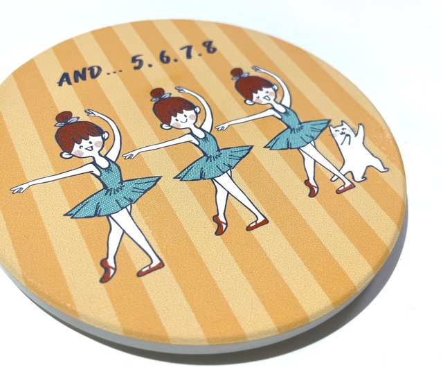 Ceramic absorbent coaster ballet trainer adult ballet ballet gift ballet small things