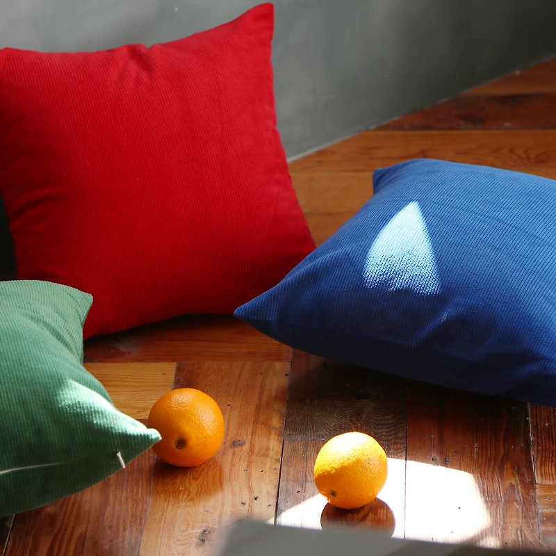 Retro corduroy cotton pillow three colors available - Pillows & Cushions - Cotton & Hemp Red