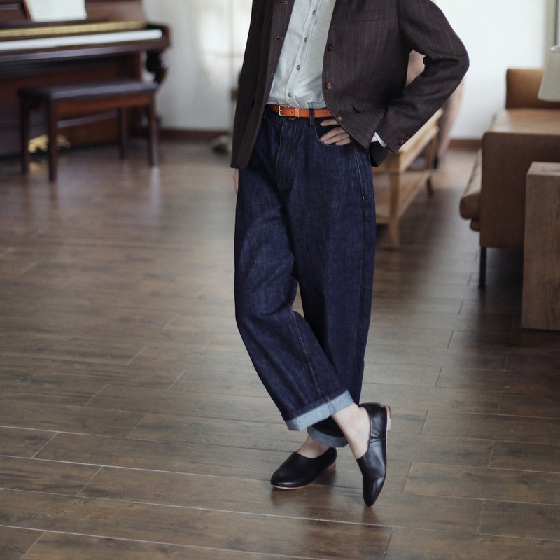 KOOW  Monica 日本窄門幅赤耳牛仔褲 高腰直筒款 兩色入 - 女裝闊腳褲/長褲 - 其他材質 