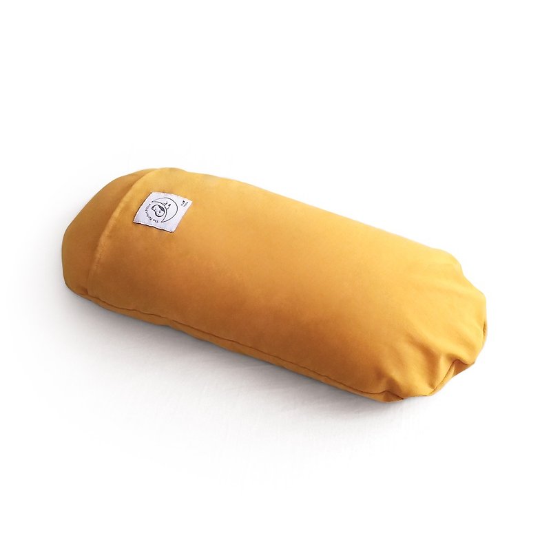 Particle Type Sleeping Pillow-Mustard Yellow | Sleeping aid. Lunch break pillow. Pillow. Relax. Relieve pressure - หมอน - ผ้าฝ้าย/ผ้าลินิน สีส้ม