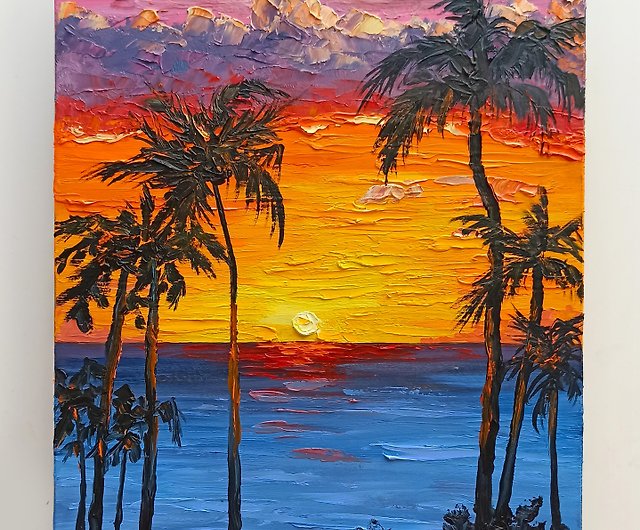paintings of sunsets on beaches
