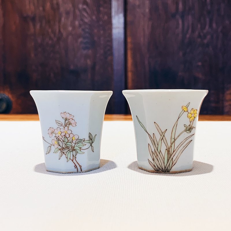 不言美器 古韻 釉中彩 八方步杯 - 茶壺/茶杯/茶具 - 瓷 
