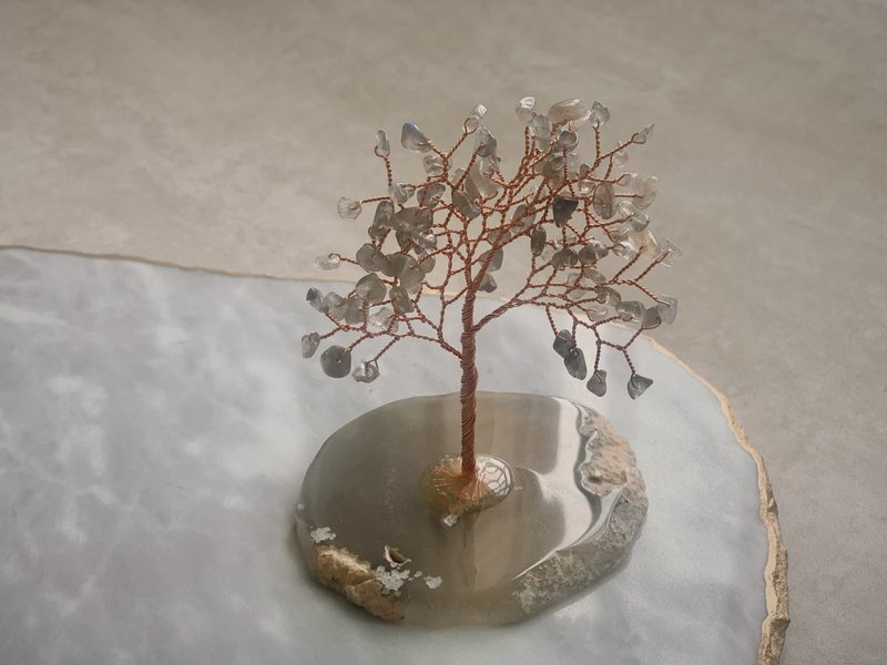 涅洛伊希 覺悟之石 拉長石水晶樹【能量水晶守護者】 - 擺飾/家飾品 - 水晶 銀色