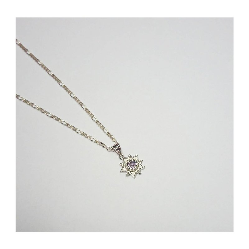 925純銀 紫尖晶石星星項鍊 珠寶飾品 - 項鍊 - 寶石 