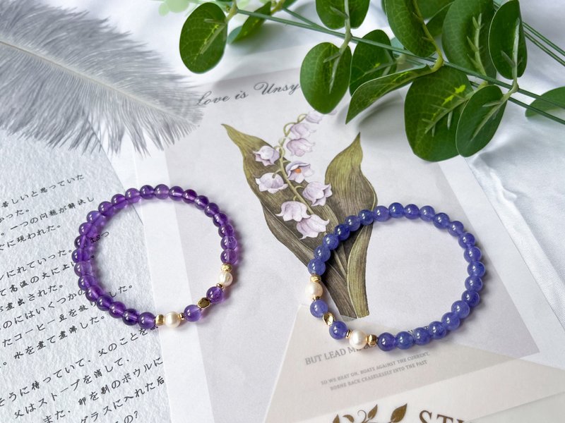 【Wishful】Green Ghost Stone Jade Red Pattern Stone Stone Garnet Kunzite Stone Bracelet - สร้อยข้อมือ - คริสตัล หลากหลายสี