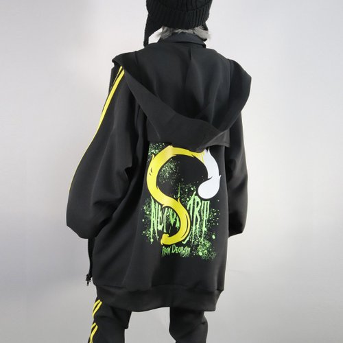 サイドライン・ネコ耳ジャージ パーカー gothic punk rock DRT2749 - ショップ Deorart トップス - Pinkoi