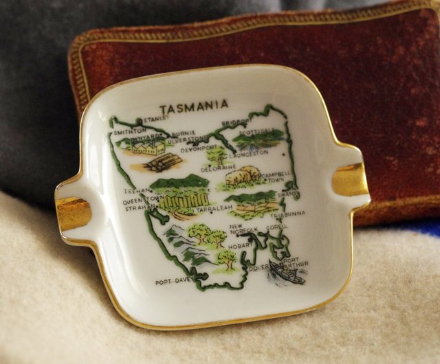 アンティーク陶器灰皿 TASMANIA W807M 日本製 オーストラリア