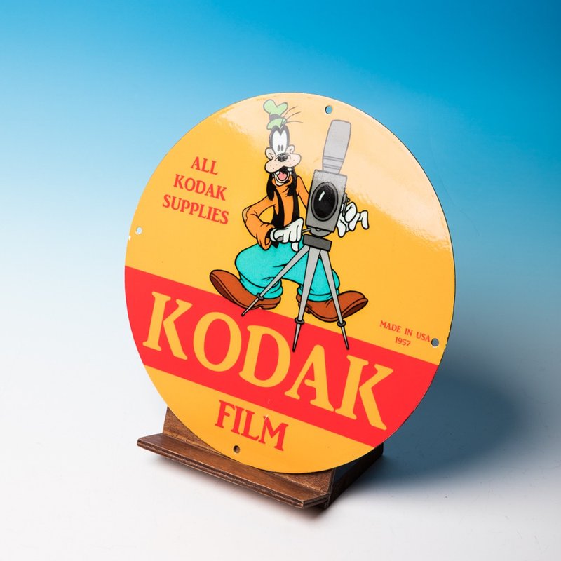 桑惠商號 KODAK柯達 X Disney 高飛狗1957s古董琺琅鐵牌 - 擺飾/家飾品 - 琺瑯 多色
