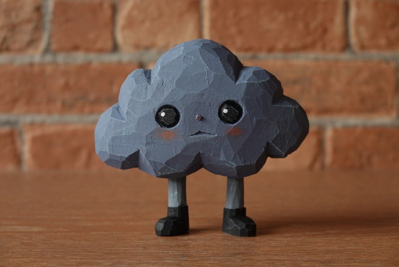 Overcast Cloud - 公仔/玩偶 - 木頭 藍色