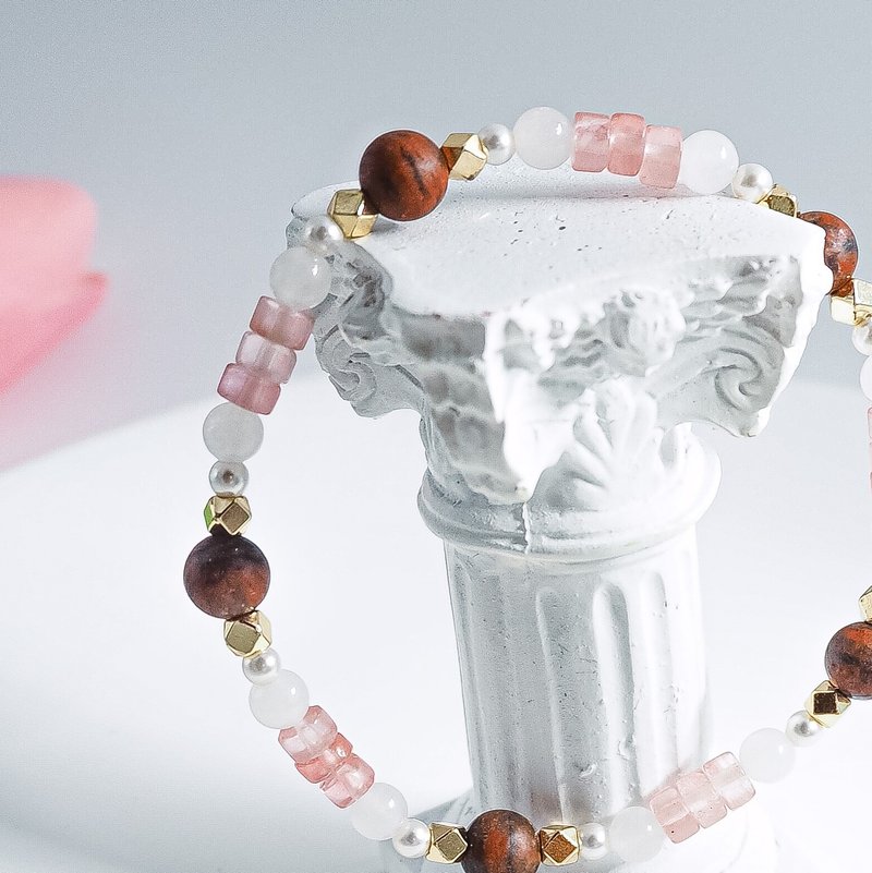 【全館清倉最高折800】火星之環 礦石手環 芝麻紅/摩根石/西瓜 - 手鍊/手環 - 水晶 紅色