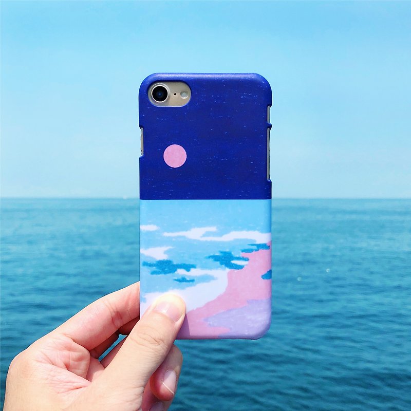 Beach night tour(red moon)-phone case iphone samsung sony htc zenfone oppo LG - Phone Cases - Plastic Blue