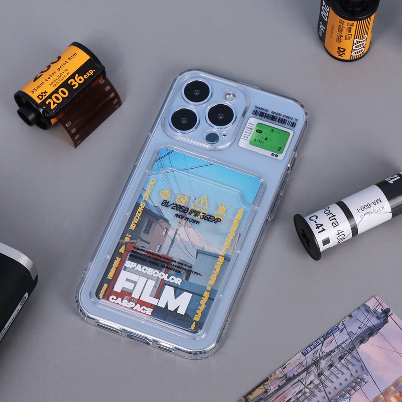 Film camera card case phone case transparent spacecolor case space original - เคส/ซองมือถือ - ซิลิคอน 