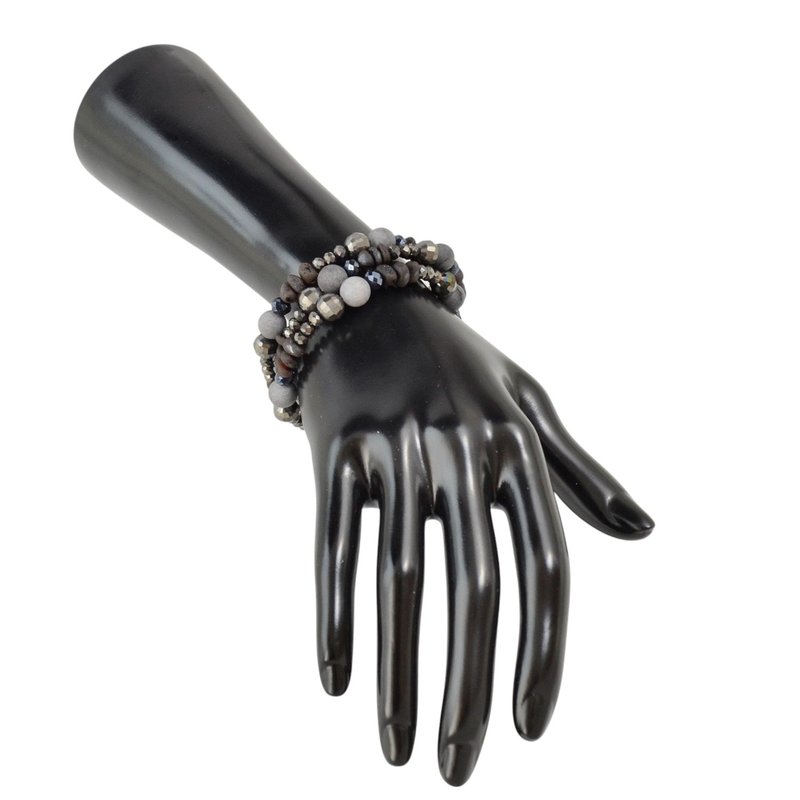 天然琥珀原料手鍊  配玻璃和寶石 TG56 - 手鍊/手環 - 寶石 多色