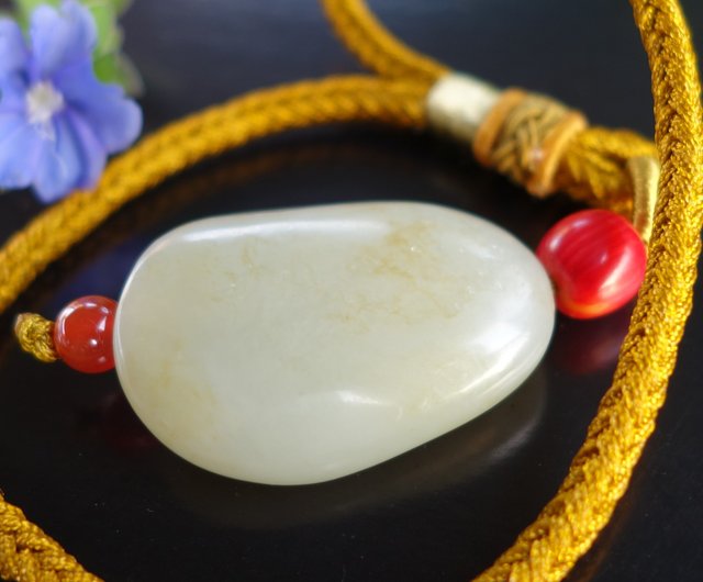 【#YS0050】新疆和田玉の手作りジェイドネックレス YS0050】新疆和田玉の手作りジェイドネックレス 新疆和闐玉籽料20克