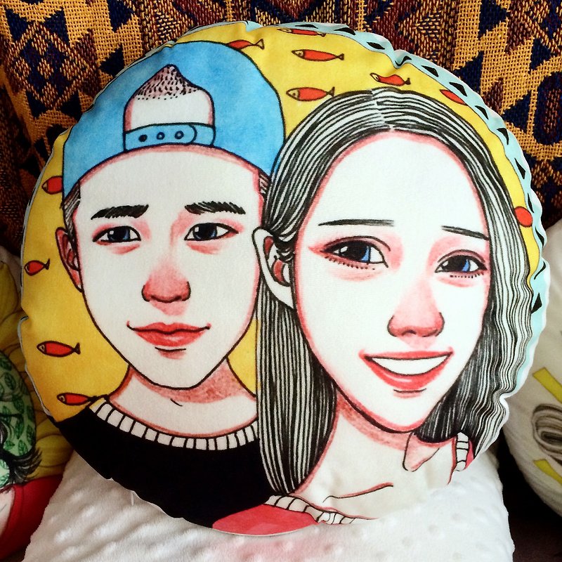 Qinky's Red Double Piece [Custom / Hand-painted / Birthday Gifts / Valentine's Day Gifts] - Pillows & Cushions - Cotton & Hemp 