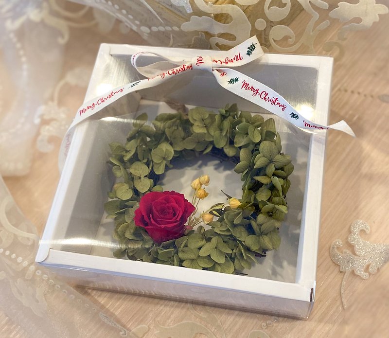 Everlasting Hydrangea Christmas Wreath Christmas Decoration Christmas Gift Home - Items for Display - Plants & Flowers Green