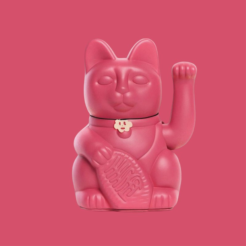【Diminuto Cielo 招財貓】 Tiny Sky 幸運招財貓 - 紫紅色 18CM - 公仔/玩偶 - 其他材質 紅色