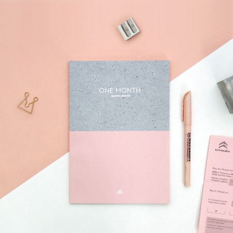 Second Mansion Single Month Target Week Plan -04 Primary Color Cement, PLD65782 - Notebooks & Journals - Paper Pink