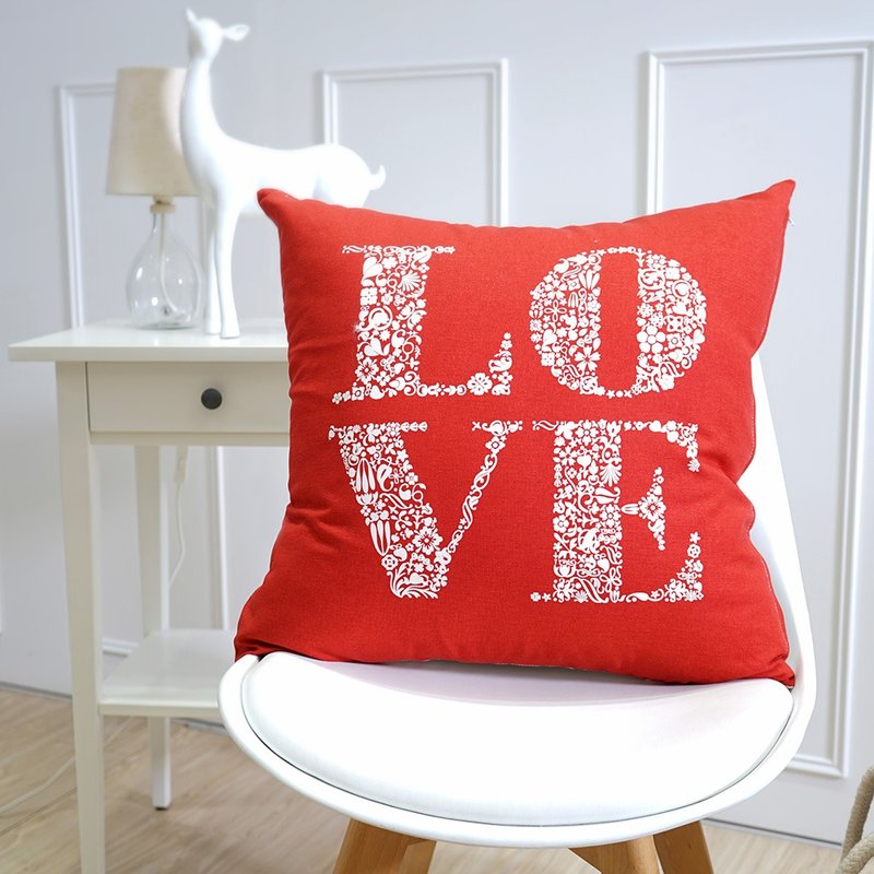 簡約系列抱枕-LOVE(1入/50X50CM)雙面設計 - 枕頭/抱枕 - 棉．麻 