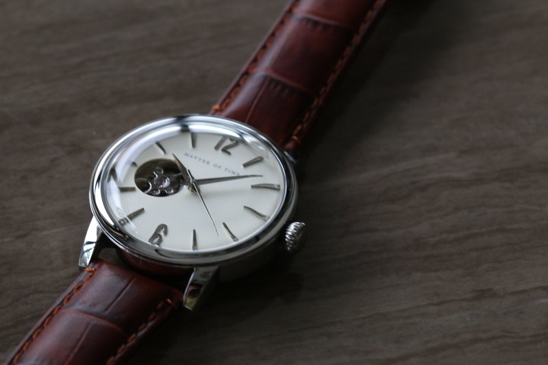 Open-heart mechanical watch - White sail - นาฬิกาผู้ชาย - สแตนเลส ขาว