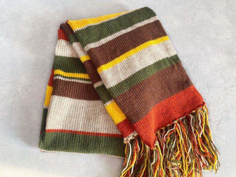 條紋針織圍巾 - 絲巾 - 羊毛 多色