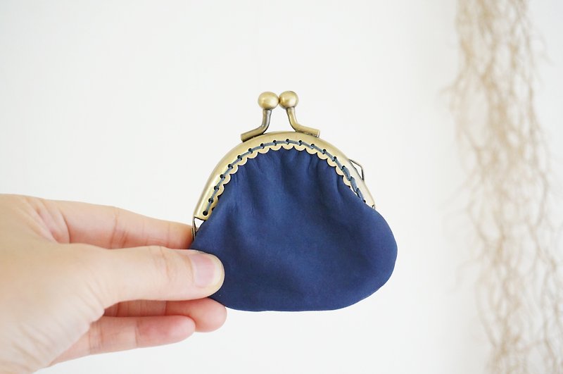 ::: Dark blue ::: Hand of mouth gold coin pocket Valentine's Day Mother's Day Father's Day exchange gift Christmas graduation gift - Coin Purses - Genuine Leather Blue