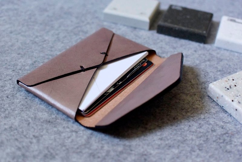 Pocket business card holder with magnetic buckle - Card Holders & Cases - Genuine Leather 