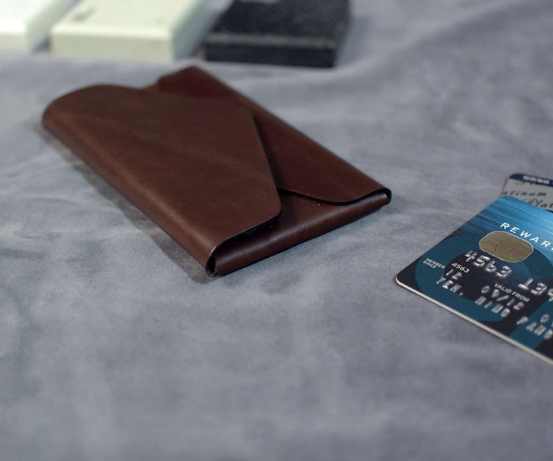 口袋型名片夾 磁釦款 - 名片夾/名片盒 - 真皮 