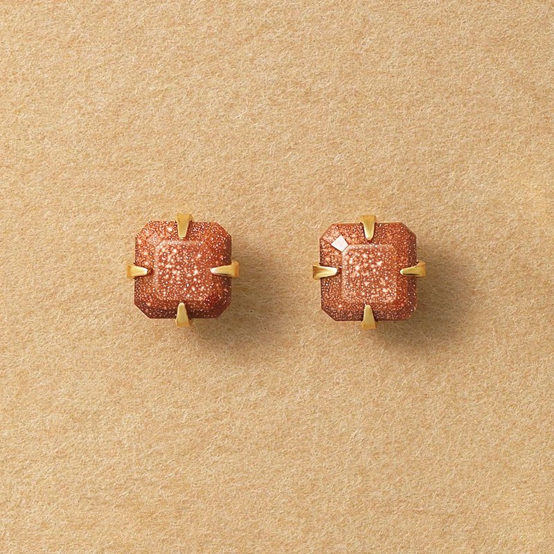【Second Earrings】 18K 黃金棕石耳環 - 耳環/耳夾/耳骨夾 - 貴金屬 