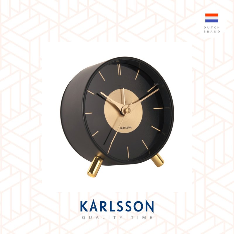 Karlsson, Alarm clock Gold Disc black - นาฬิกา - โลหะ สีดำ