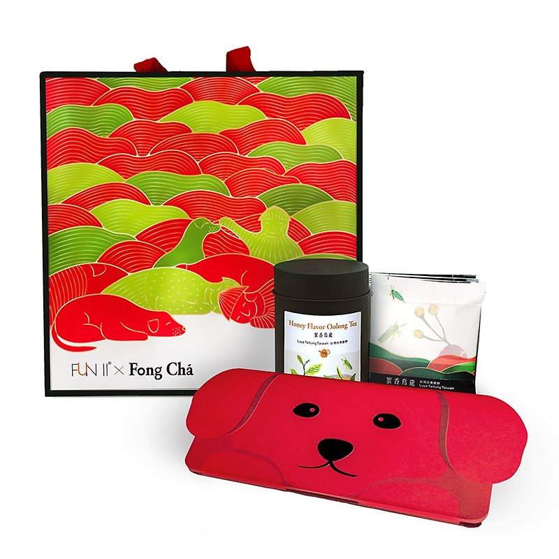 Gift Box (Honey Fragrant Oolong Tea + Tea Bag) | FUN ll x Fong Cha - ชา - กระดาษ สีแดง