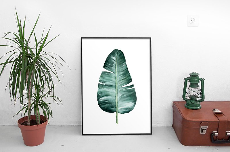【Musa Basjoo】Limited Edition Watercolor Print. Tropical Banana Leaf Nordic Decor - Posters - Paper 