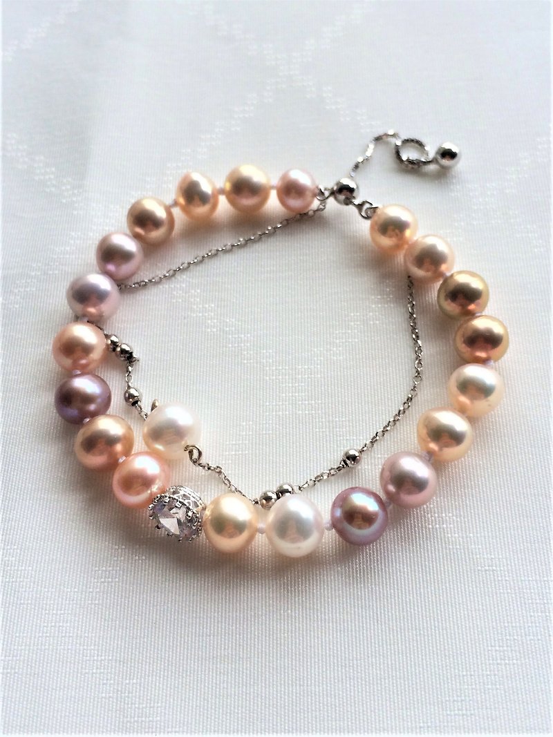 100% own design 925 sterling silver color freshwater pearl bracelet - Bracelets - Pearl Multicolor
