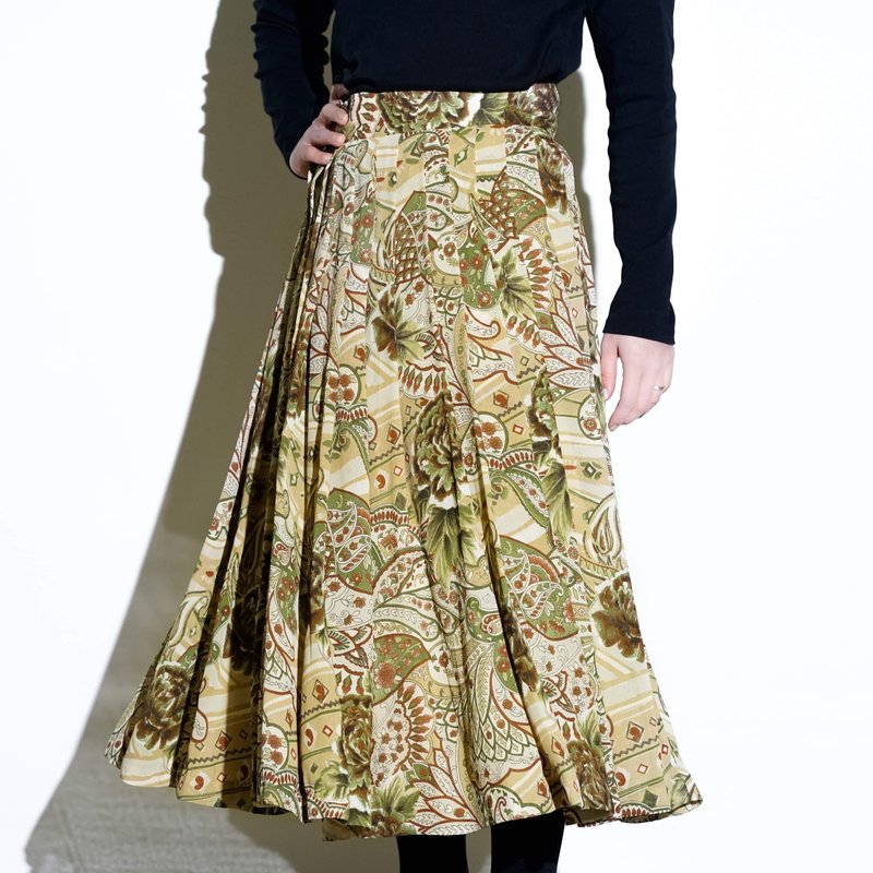 Flower/Japanese vintage dress - กระโปรง - เส้นใยสังเคราะห์ 