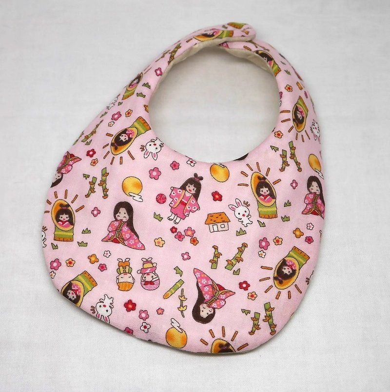 Japanese Handmade 8-layer-gauze Baby Bib - 口水肩/圍兜 - 棉．麻 粉紅色