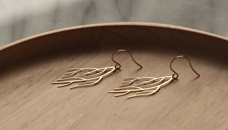 Golden Trees Quiet Earrings (Gold) - Earrings & Clip-ons - Other Metals Gold