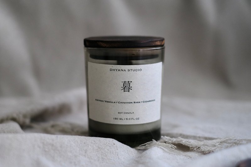 【Twilight】L'âme soeur wooden wick natural soy scented candle - Candles & Candle Holders - Essential Oils Khaki
