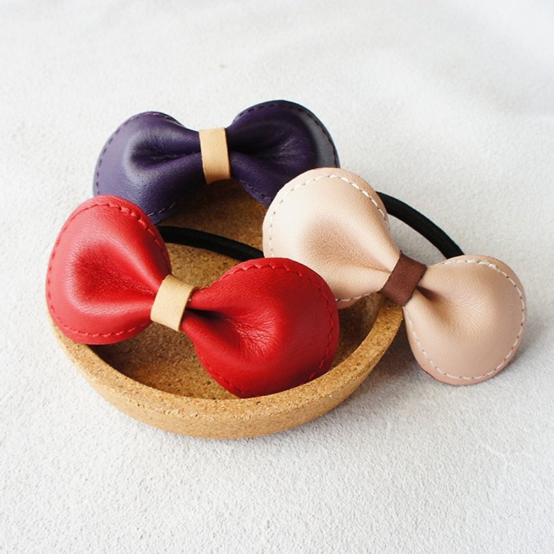 Girly Bowknot Ponytail Holders - Hair Accessories - Genuine Leather Multicolor