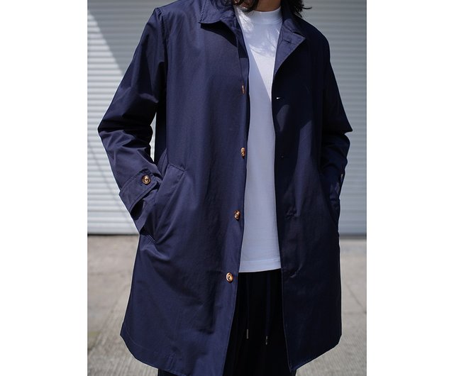 Waterproof Balmacaan Coat Made in Italy fabric single layer