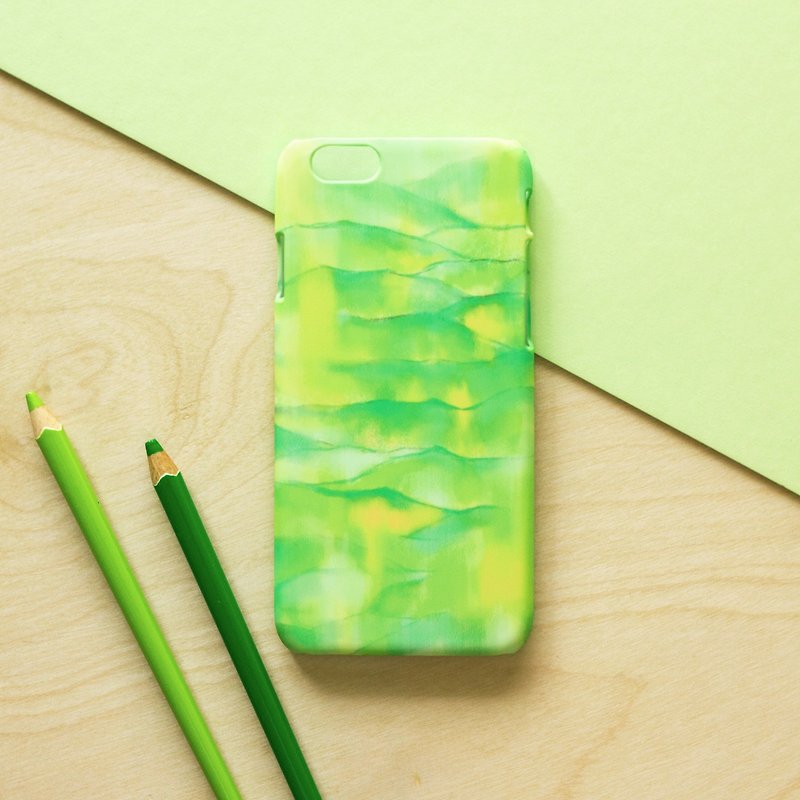 Yellow and Green Mountain . Matte Case (iPhone, HTC, Samsung, Sony) - Phone Cases - Plastic Yellow