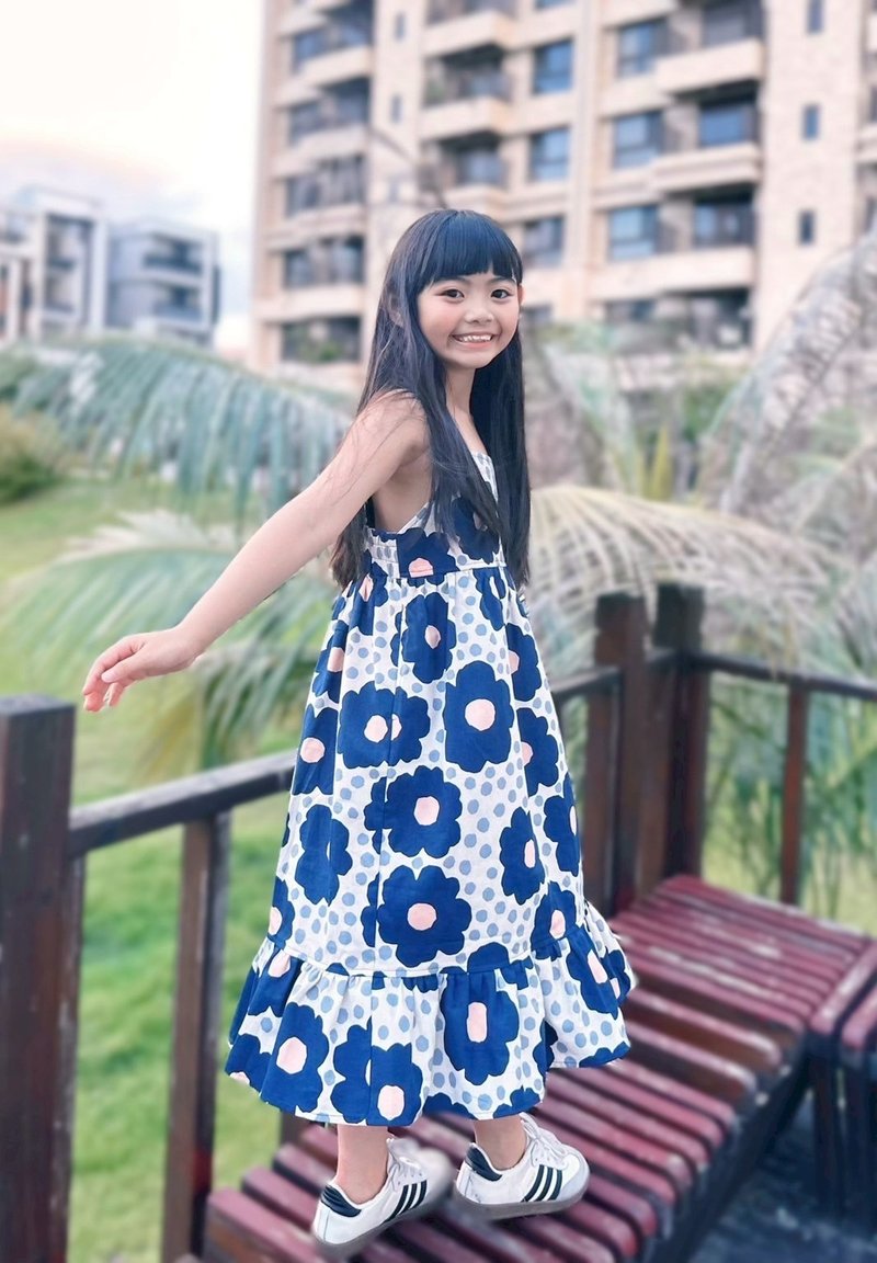 花朵果實 - 小孩細肩吊帶魚尾 - 女童洋裝/裙子 - 棉．麻 多色