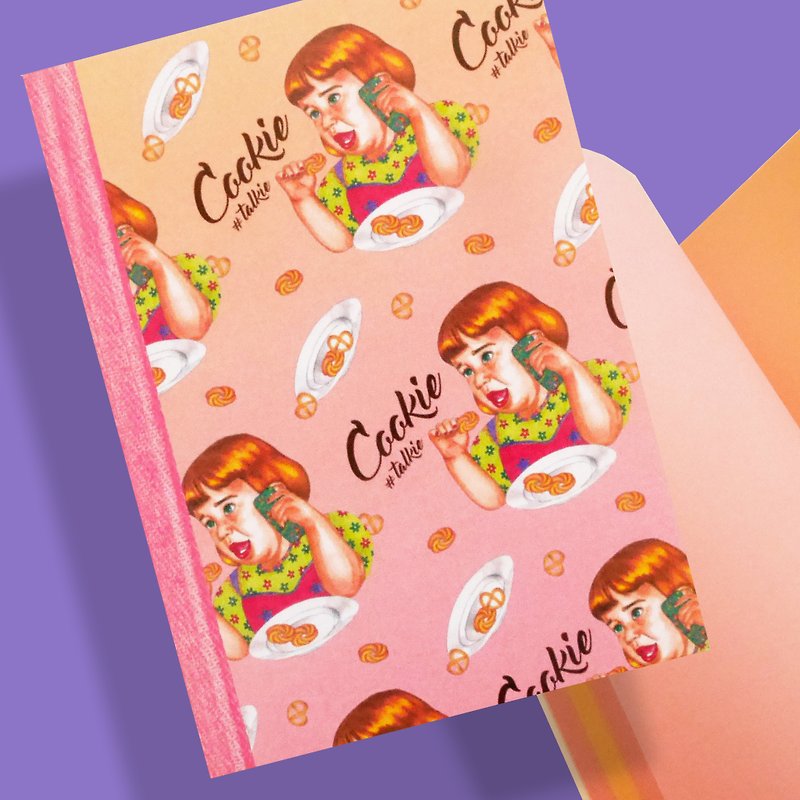 粉紅餅乾妹妹 - 彩色內頁小筆記 - 筆記簿/手帳 - 紙 粉紅色