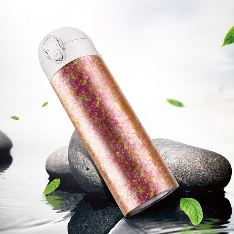 Ti-living pure titanium antibacterial vacuum insulation-simple cup-450ml-coral powder - กระบอกน้ำร้อน - โลหะ สึชมพู