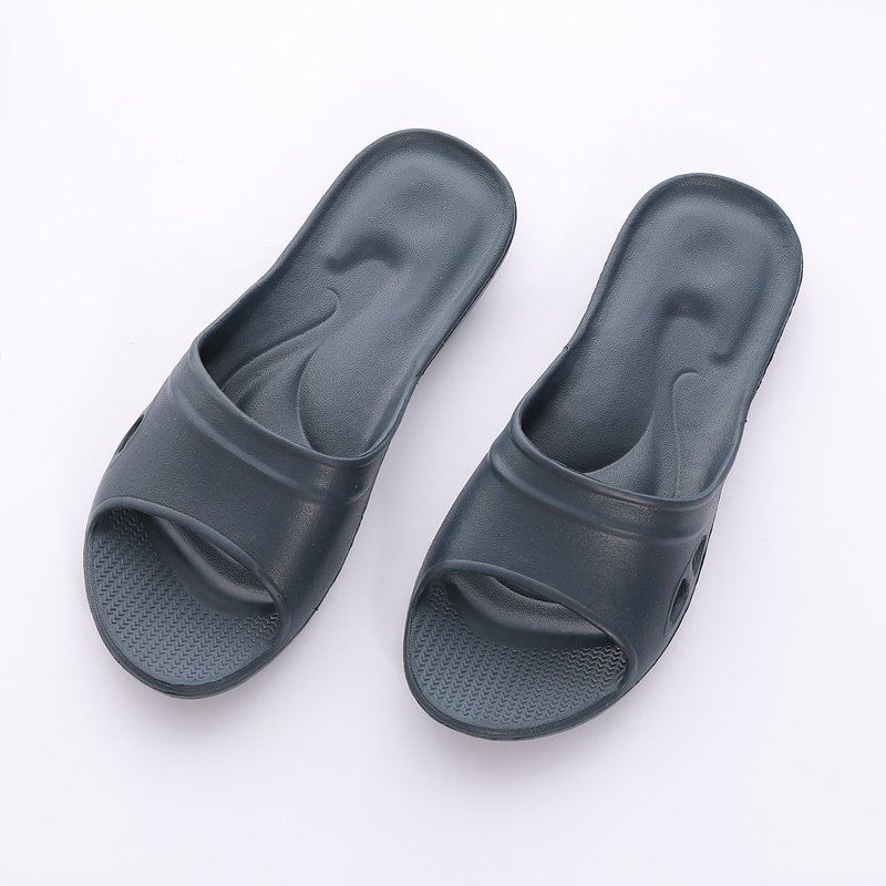 [Veronica] Three-point support carefully selected Q-elastic home slippers - dark blue - รองเท้าแตะในบ้าน - พลาสติก สีน้ำเงิน