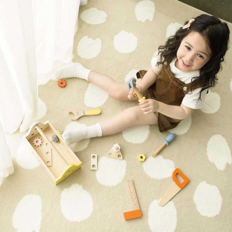 エンジニアリングトイ | ポータブルツールボックス [お子様の大好きな組み立て玩具は、小さなエンジニアの必需品です] - 知育玩具・ぬいぐるみ - 木製 イエロー