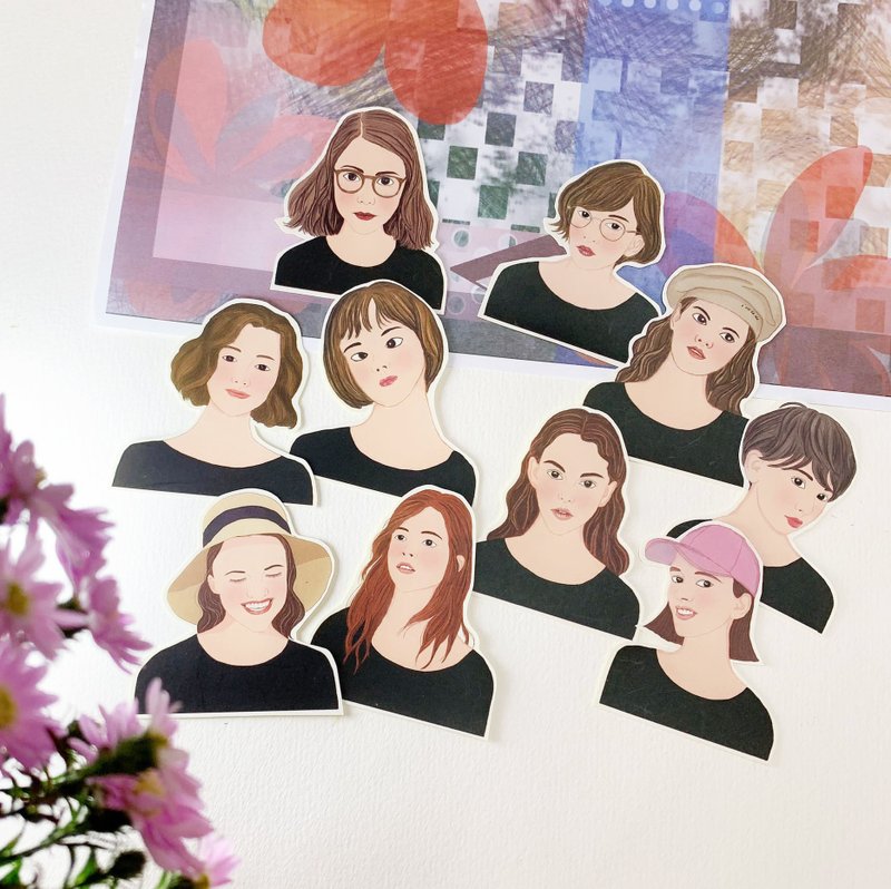 girl photo stickers - Stickers - Paper 