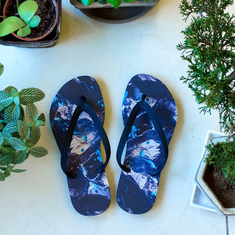 Oil Painting Style Flip Flops - Other - Rubber Black