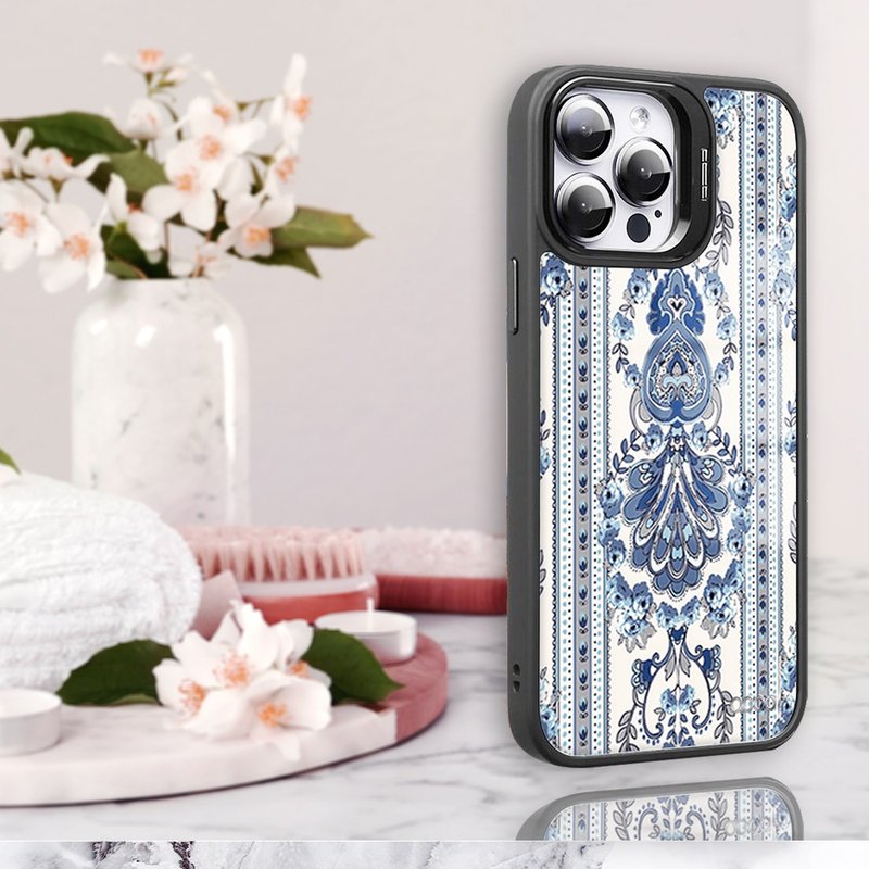 apbs iPhone 全系列 軍規防摔合金框隱形立架手機殼-巴洛克藍 - 手機殼/手機套 - 其他材質 多色