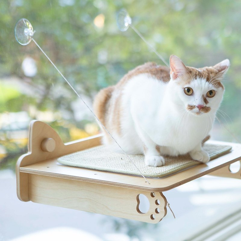 [mysig Cat Sky Walk] Suspended scratching table/dual use for windows and walls/resistant to scratching and does not shed crumbs - Scratchers & Cat Furniture - Wood 